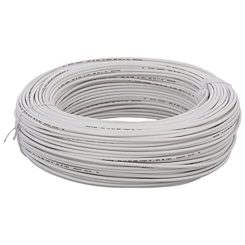 Polycab 0.5 Sqmm Single core Fr Pvc Insulated Copper Flexible Cable White (100 Meters)