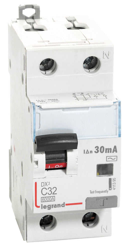 Legrand 411395 32A DP 30mA 6kA AC:240V AC TYPE DX3 RCBOs