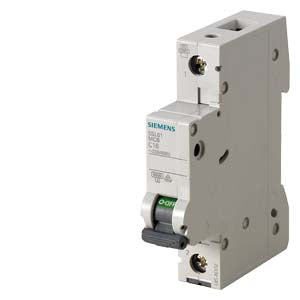 Siemens 5SL61066RC(S) 6A 1P 1MW 7.5kA TYPE:"B" AC:240415V 50 60Hz MCB