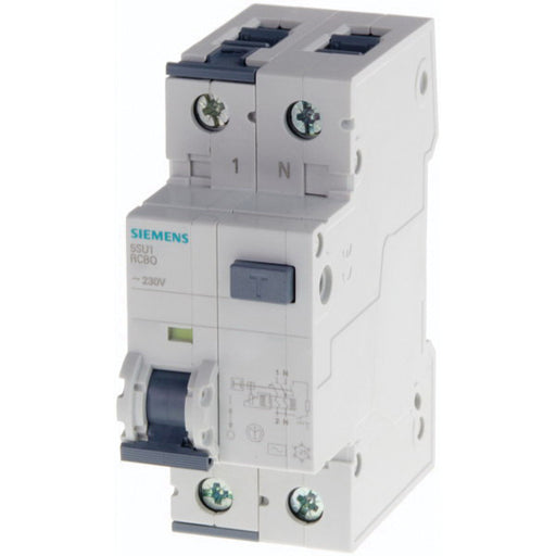 Siemens 5SU13541RC10 10A 1P N 30mA 10KABETAGARD RCBO UN 240VAC 50 60HZ.